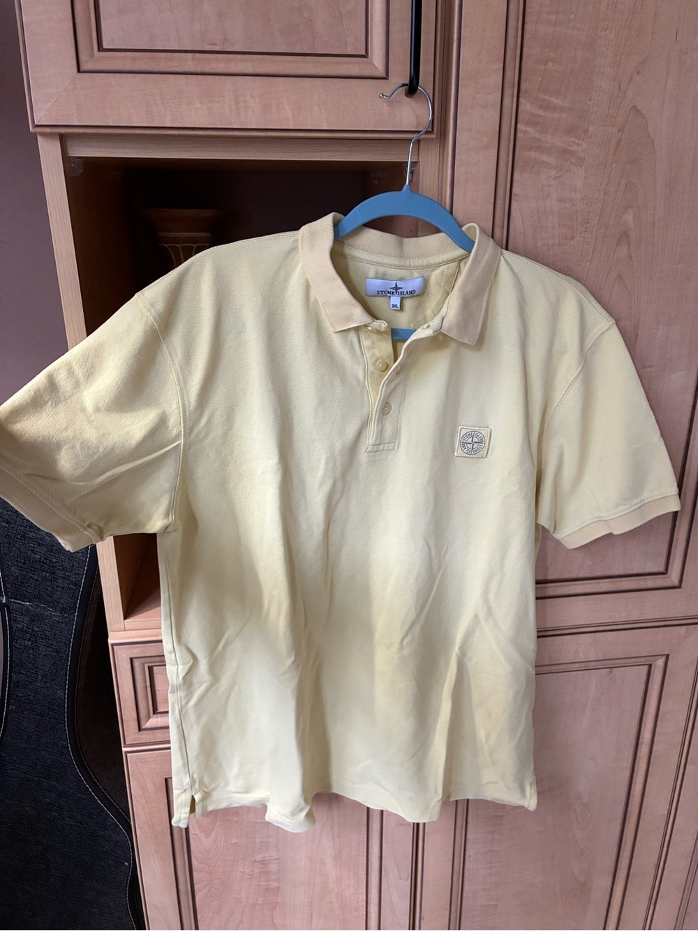 Stone Island Pale Yellow Cotton Polo